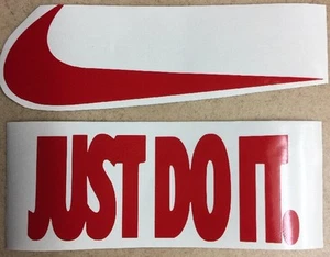 Nike Swoosh & Nike Just Do It Logo Vinyl Window Decal Sticker Choose Your Color - Picture 1 of 14