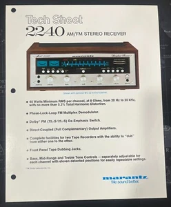 Original Marantz 2240 brochure - Tech Sheet - NOT A COPY - Picture 1 of 2