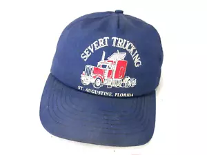 Vintage Truckers Mütze Severt Trucking St Augustine Florida Baseballkappe Druckknopflasche - Bild 1 von 9