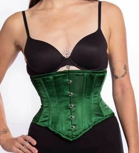 Novo! Selecione o tamanho! 201 autêntico espartilho desossado de aço verde esmeralda underbust Waspie - Imagem 1 de 3