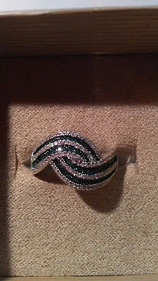 .33ctw Round Blue Velvet Diamond(Tm) & White Diamond Rhodium Over Sterling Silve - Image 1 of 3