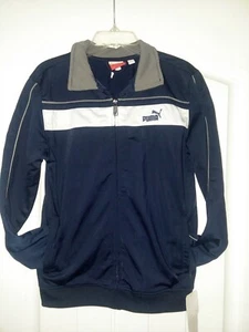 Puma NWT  Boy's Track Jacket Size Medium 10/12  Navy Blue Athletic Long Sleeves  - Picture 1 of 9