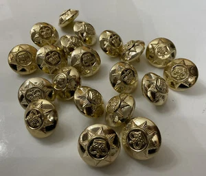 20 X GOLD GILT STAR & CROWN 25mm BUTTONS ROYAL CORP TRANSPORT MILITARY ARMY - Picture 1 of 4