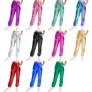 Unisex Kids Dancewear Dancing Pants Sparkle Trousers Gymnastics Training Jazz - Picture 1 of 126