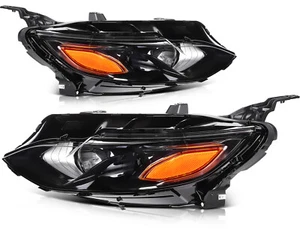 Left Right Pair Headlights Assembly For Chevrolet Malibu 2021 2020 2019 Black - Picture 1 of 9