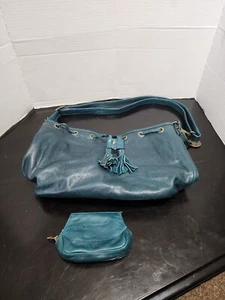 Wanders Travel Co Bolso de mano grande de cuero suave turquesa con monedero - Imagen 1 de 8