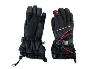 HEAD Black/Pink Warm WINTER GLOVES Outdoor Hike Ski Snowboard Kid YOUTH L Girls - Picture 1 of 6
