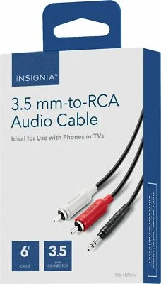 Insignia - Cable RCA de audio estéreo de 6' - negro Foto 1 de 3