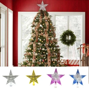 Christmas Tree Party Decor Xmas Topper Topper Hollowed-out Ornaments Tree Star - Picture 1 of 15