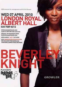 BEVERLEY KNIGHT - 2010 TOUR FLYER - GENUINE RARE CONCERT LIVE ALBERT HALL PROMO - Picture 1 of 1