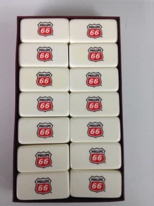 Vtg Phillips 66 Professional Marblelike Double 6 Dominoes Made In USA - Picture 1 of 10