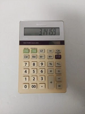 Sharp Calculator Elsimate EL-334T 10-Digit Twin Power Solar Desktop Tax Business - Image 1 of 4