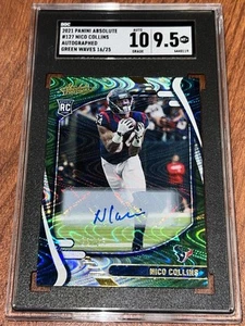 2021 Nico Collins Panini Assoluto #127 Green Rookie Auto /25 RC SGC 9.5/10 - Foto 1 di 2