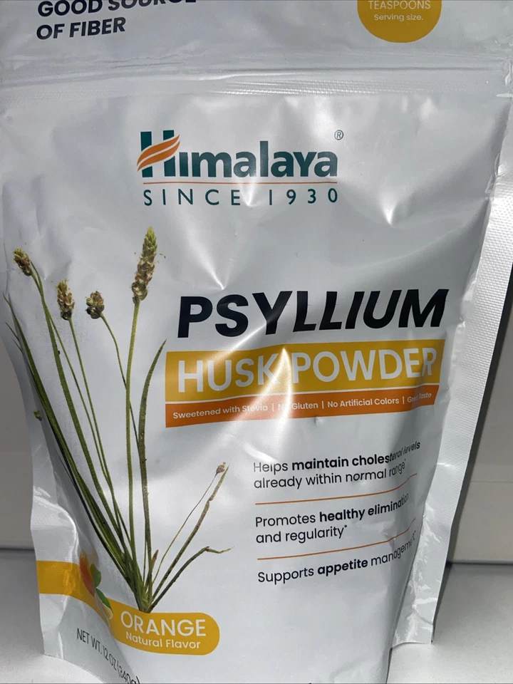 Polvo de cáscara de psyllium, naranja, 12 oz (340 g) Foto 1 de 2