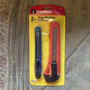Sealed Great Neck Snap Off Utility Knife Set Finest Cutlery Steel 2 pc 2SBK - Picture 1 of 2