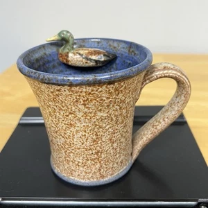 Deneen Pottery Mallard Duck Mug 3D Applied Coffee Cup Made in Minnesota See - Picture 1 of 20