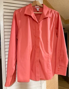 Blusa Camisa Chicos Para Mujer Talla 2 (LRG-12/14) Top Coral Sin Hierro Abotonada, 2961 - Imagen 1 de 6