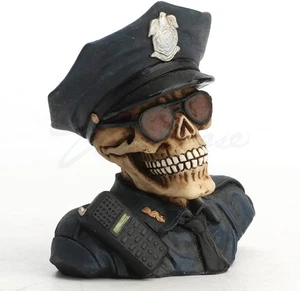 Esqueleto Policía Medio Busto Poliestireno Escultura Hogar Decorativo Coleccionable - Imagen 1 de 1