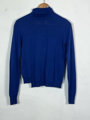 Pullover de lana de algodón de manga larga con cuello alto azul talla S Inhabit para mujer Foto 1 de 3
