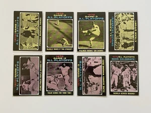 1971 Topps Baseball - AL und NL Playoffs Lot of (8) cards. - Bild 1 von 2