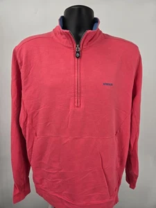 B. Draddy Pullover Sweatshirt Men's Large Red 1/4 Zip Golf Pockets Long Sleeve - Picture 1 of 16