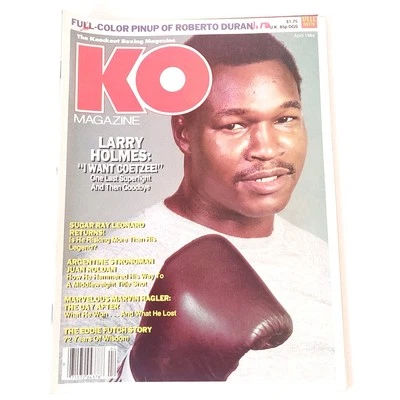 1984 April KO Knockout Boxing Magazine Larry Holmes Sugar Ray Leonard Hagler - Image 1 of 4