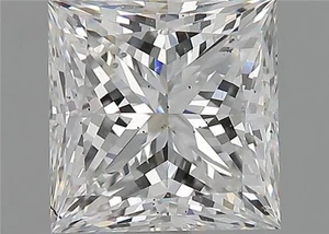 Cert. GIA 1.91 CT Princess Cut Natural Mined Diamond Loose F color SI1 clarity - Picture 1 of 2