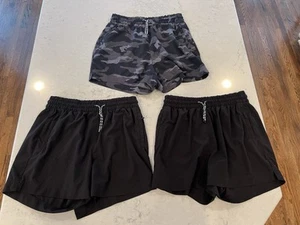 Lot of 3 Athleta Girl Size XXL (16) All Play Running Shorts, Camo & Black - Picture 1 of 14
