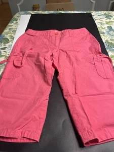 Talbots Kids Coral Pink Cargo Capri Pants Sz 8 - Picture 1 of 9