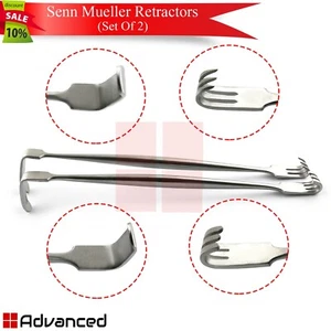 Instrumentos veterinarios quirúrgicos Senn Muller retractor 6,25" puntas romas y afiladas - Imagen 1 de 4