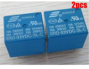 2Pcs Power Relay SRD-3VDC-SL-C Pcb Type Mini Songle 3V Dc New Ic ck - Bild 1 von 2