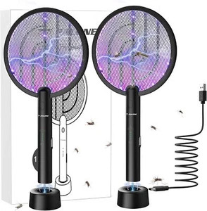 2 Pack Electric Bug Zapper Fly Swatter Zap Mosquito Killer Pest Insect Racket - Picture 1 of 7