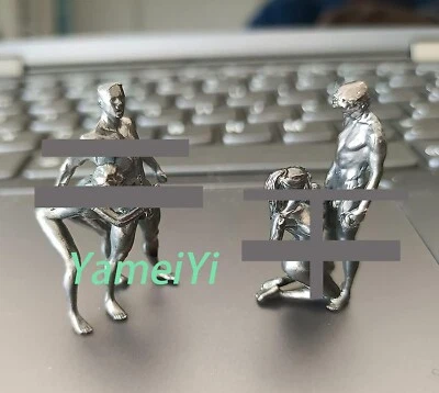 2 Piezas Estatua Negra Bronce Sólido Cobre Tallada a Mano Desnudo Amor Mujeres Hombre Amuleto Nuevo Foto 1 de 4