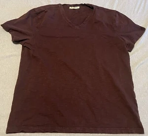 John Varvatos Shirt Men's Large Maroon Star USA V-Neck Short Sleeve Adult - Picture 1 of 5
