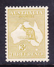 AUSTRALIA 1915 SG37 3d yellow-olive die I - watermark Narrow Crown m/m cat £40