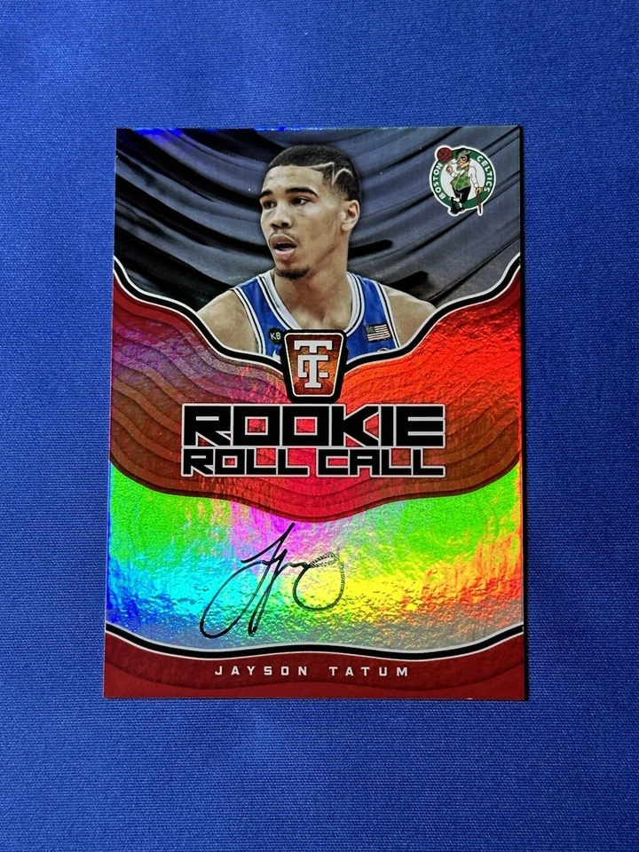 Jayson Tatum 2017-18 Totally Certified Rookie Roll Call RC On Card Auto *SSP* - Image 1 of 4