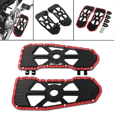 Black & Red Driver Footboard Floorboard For Harley Electra Street Glide Softail Foto 1 de 4