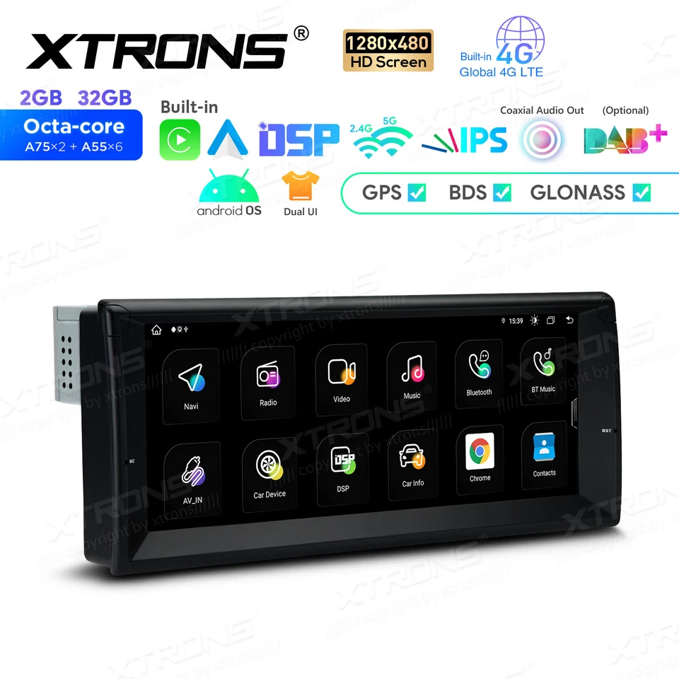 DSP Android 14 8Core CarPlay Car GPS Navi Stereo Radio 4G LTE For BMW E39 E38 M5 - Image 1 of 4