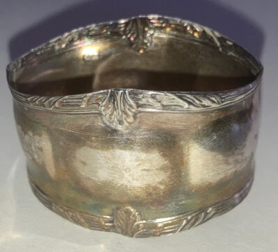 Antiguo anillo servilletero victoriano 800 plata continental ornamentado SIN MONOGRAMA Foto 1 de 4