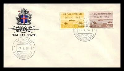 Iceland 1968 FDC, The Right Hand Traffic Change. Lot # 8. - Image 1 of 2