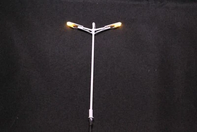 H0 Laterne Lampe Peitschenleuchte 5 Stück 3V LED warmweiß 7,5cm Metall bahnwaren - Bild 1 von 4