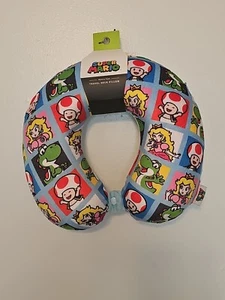 Super Mario Bros Travel Neck Pillow Memory Foam Nintendo Peach Toad Yoshi - NEW - Picture 1 of 5