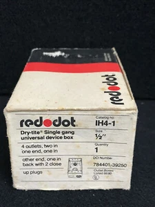 Vintage RED DOT Dry Tite Single Gang Universal Device Box IH4-1 - Picture 1 of 6