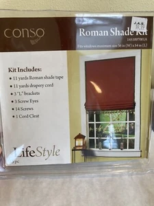 Conso Lifestyle Roman Shade Kit • Window Size 36" X 54" • NEW - Picture 1 of 5