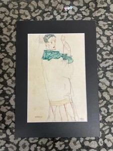 Egon Schiele Vintage ,Expressionist Portrait Mounted Art Print ,Gallery Quality - Picture 1 of 3