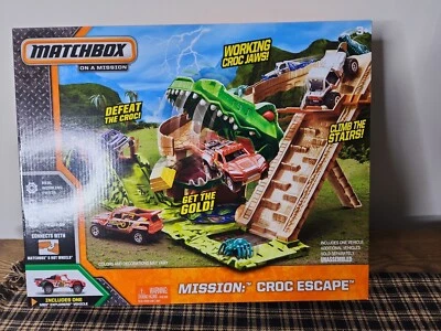 Matchbox Mission Croc Escape Play Set Adventure Set New INCLUDES 1 VEHICLE - Image 1 of 4
