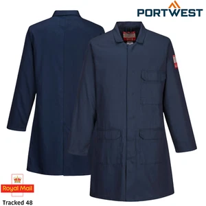 Portwest Bizweld Flame Resistant Standard Coat Hazard Protection Welding Jacket - Picture 1 of 8