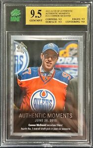 2015-16 UD SP Authentic CONNOR MCDAVID Graded 9.5 Authentic Moments #153 Oilers
