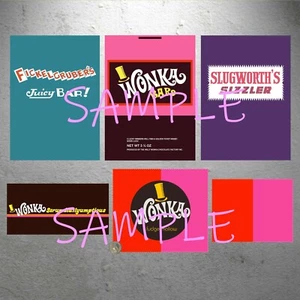 Paquete de variedades de utilería de la película Willy Wonka Candy Bar + boleto dorado - Imagen 1 de 13