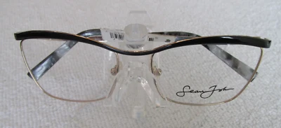 NEW Sean John SJLO 6016 Gold & Black Eyeglass Frames 56 17 140 $118.00 - Image 1 of 4